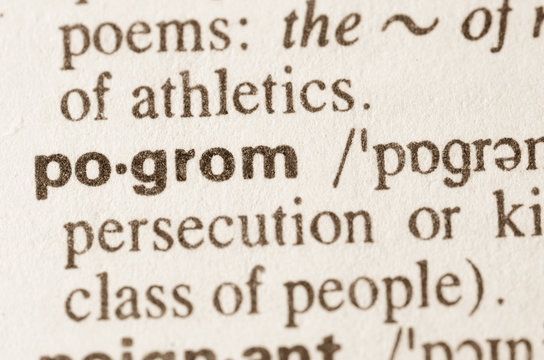 Dictionary definition of word pogrom