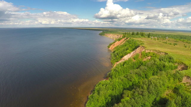 flying over onega lake in Karelia, Russia
