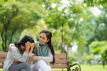 Reassuring crying friend