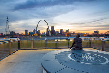 St. Louis downtown with Gateway Arch