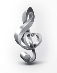 Obraz premium metal treble clef