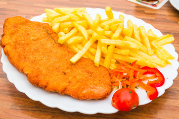 Wiener Schnitzel, French fries