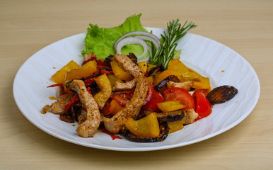 Fried pork with vegetables