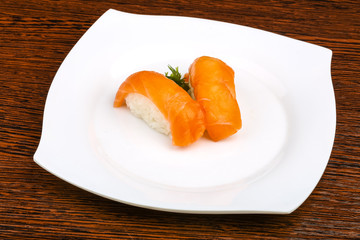 Sushi with salmon