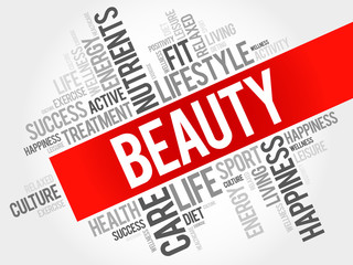 BEAUTY word cloud, fitness, sport, health concept