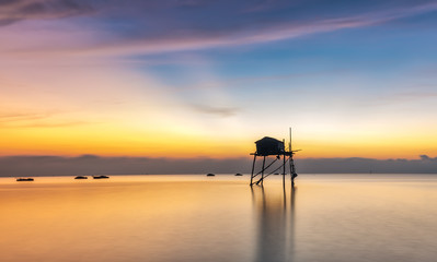 Belvedere welcome sea ray beam bright sunray with the sky as the background. the lone guardhouse rise in glory, it's great to watch this scene