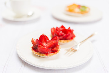 Fresh Pie Tart on White Plate