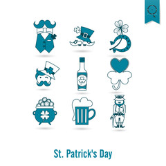 Saint Patricks Day Isolated Icon Set