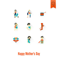 Fototapeta premium Happy Mothers Day Icons