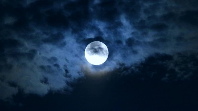 moon against clouds at night