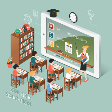 online education with tablet