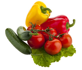 tomatoes, peppers and lettuce