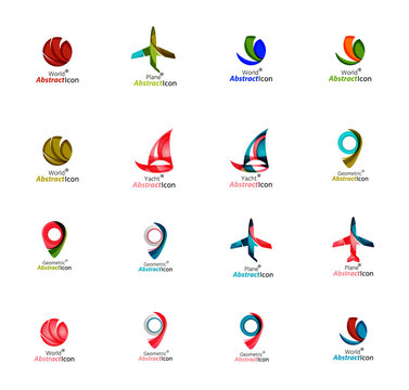 Set of abstract travel logo icons. Business, app or internet web