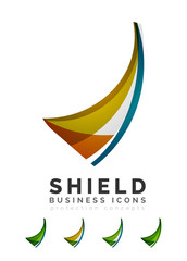Set of protection shield logo concepts