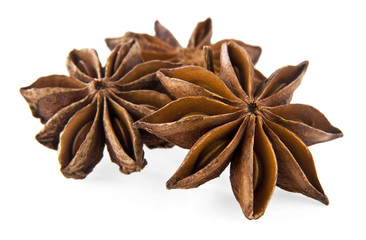 Star anise spice fruits and seeds
