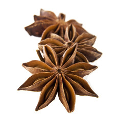 Star anise spice fruits and seeds