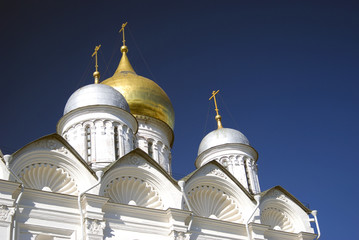 Moscow Kremlin. Blue sky background.