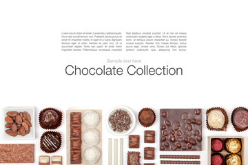 chocolate on white background 