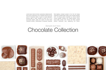 chocolate on white background 