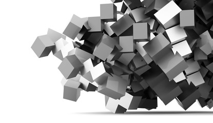 Abstract geometric cubes background rendered