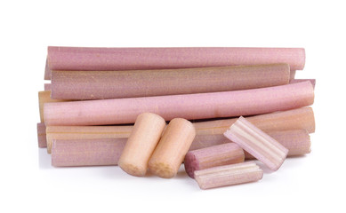 lotus stem on white background