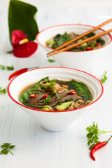 Spicy Asian beef soup