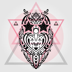 Owl. Tribal pattern