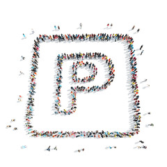 people   parking road sign