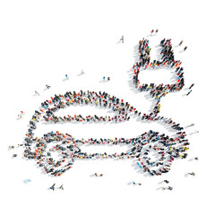 people  shape  car isolated