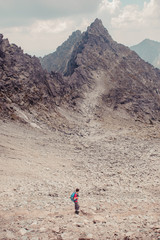 Hike in the high mountains