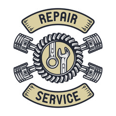 Repair service emblem.