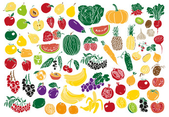 vegetables and fruits color