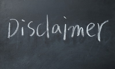 Obraz premium disclaimer word write on blackboard