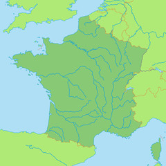 Frankreich in grün - Vektor