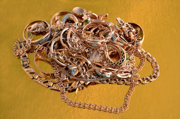 pile of gold jewelry  © inessa23