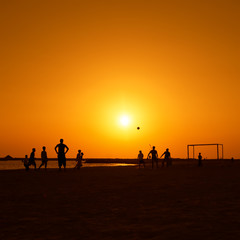 Fototapeta na wymiar Football at Jumeira beach in Dubai