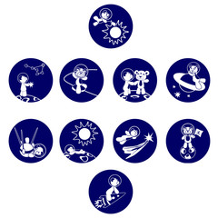 Bear-spaceman. White.