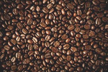 Vintage tone of Coffee beans background