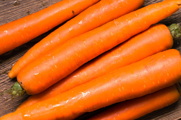 Fresh carrots on the table for cooking