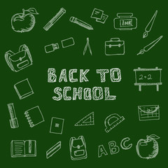 Back To School Background on Chalk Board