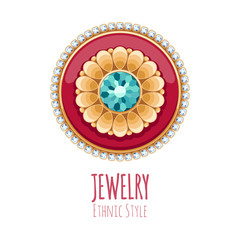 Elegant gemstones vector jewelry decoration.