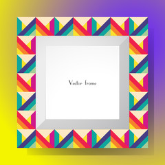 Picture frame isolated on colorful background. Perfect for your presentations or creation