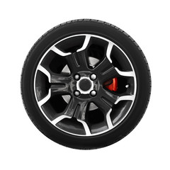Obraz premium Wheel of modern car isolated on white