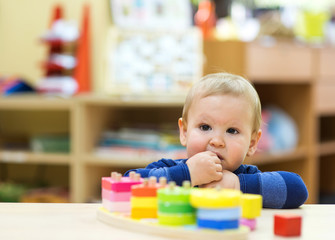 Fototapeta premium baby in kindergarten or playschool