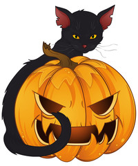 Halloween schwarze Katze