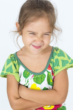 Sweet funny expression little girl