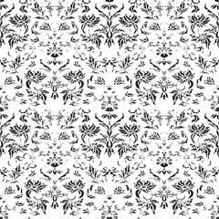 Seamless floral damask background vector