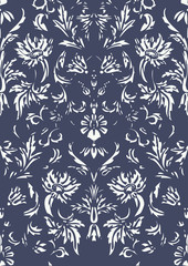 Seamless floral damask background vector