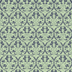 Seamless floral damask background vector