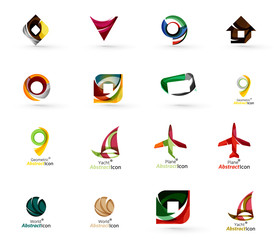 Set of abstract travel logo icons. Business, app or internet web
